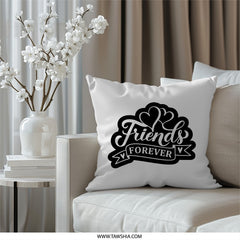 Friends Forever Pillow, Heart Pillow, Friendship Gift, Best Friend Pillow, Decorative Pillow, Home Decor, Throw Pillow, Pillow for Friend - Tawshia