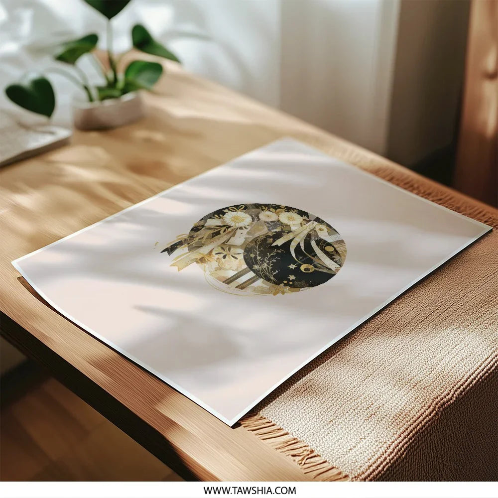 Floral Yin Yang Art Photographic Prints, Celestial Art, Modern Art Print, Delicate Flowers, Home Decor, Wall Art, Aesthetic Art Prints - Tawshia