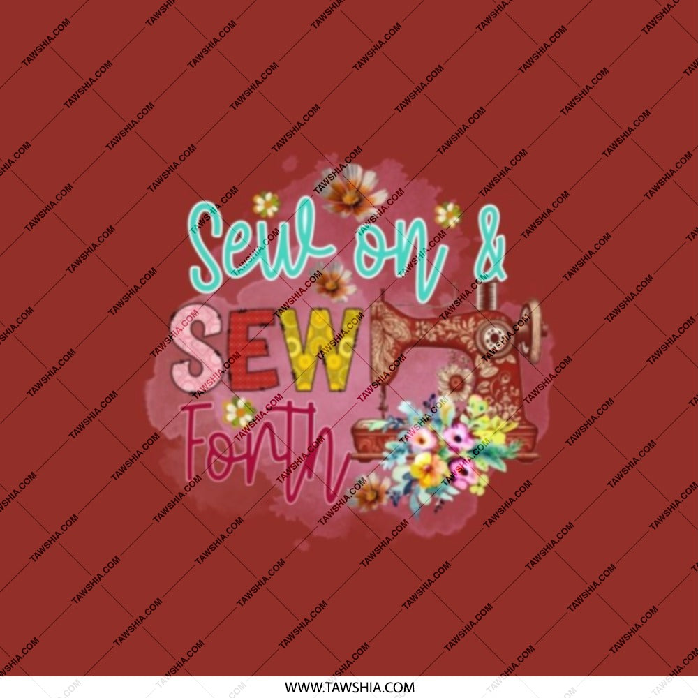 Sewing Machine Pocket Mirror, Sew On and Sew Forth Gift, Floral Crafting Mirror, Seamstress Present, Tailor Mirror, Craft Lover Gift - Tawshia