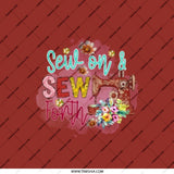 Sewing Machine Pocket Mirror, Sew On and Sew Forth Gift, Floral Crafting Mirror, Seamstress Present, Tailor Mirror, Craft Lover Gift - Tawshia