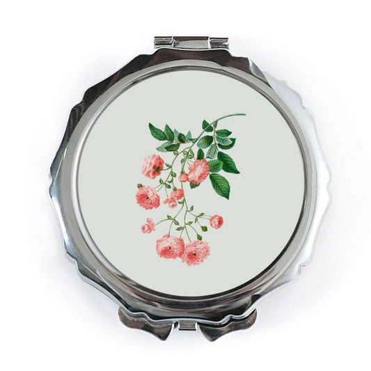 Pink Rose Pocket Mirror, Floral Mirror Compact, Vintage Inspired Makeup Mirror, Purse Mirror, Travel Mirror - Tawshia