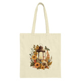 Lantern Tote Bag, Floral Tote, Sunflower Bag, Butterfly Design, Fall Decor, Autumn Bag, Unique Tote Bag, Lantern Gift, Nature Tote Bag - Tawshia