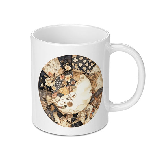 Floral Collage Mug, Unique Flower Art, Vintage Inspired Coffee Mug, Decorative Mug, Art Mug, Gift Idea (135 characters) SKU: MG10004219 - Tawshia