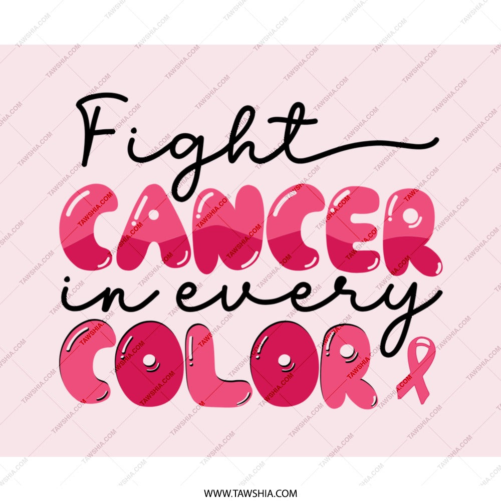 Cancer Awareness Mouse Pad, Fight Cancer Design, Pink Ribbon Gift, Motivational Office Decor, Breast Cancer Support - Tawshia