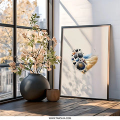 Seashell Heart Wall Art, Beachy Home Decor, Coastal Art Print, Seashells, Starfish, Watercolor Wall Art, Ocean Lover Gift - Tawshia