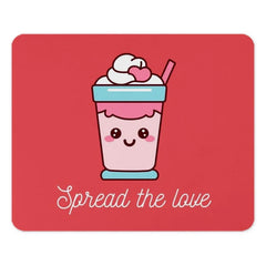 Cute Kawaii Drink Mouse Pad, Spread the Love, Pink Aesthetic, Valentines Day Gift, Trendy Desk Decor, Office Accessories, Gaming Pad - Tawshia