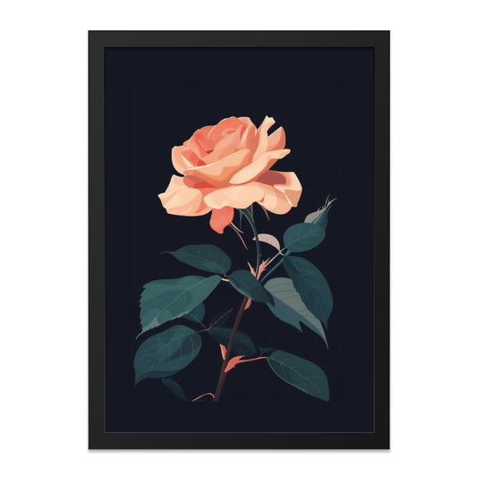 Peach Rose Wall Art, Floral Print, Botanical Illustration, Elegant Home Decor, Flower Art Print, Romantic Gift, Modern Wall Decor - Tawshia