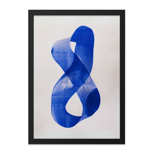 Abstract Blue Figure Wall Art, Modern Minimalist Print, Indigo Painting, Contemporary Home Decor, Unique Wall Decor, Living Room Art - Tawshia