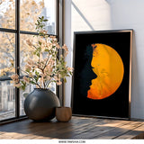 Abstract Face Wall Art, Minimalist Art Print, Dark and Light Portrait, Contemporary Wall Decor, Modern Home Decor - Tawshia