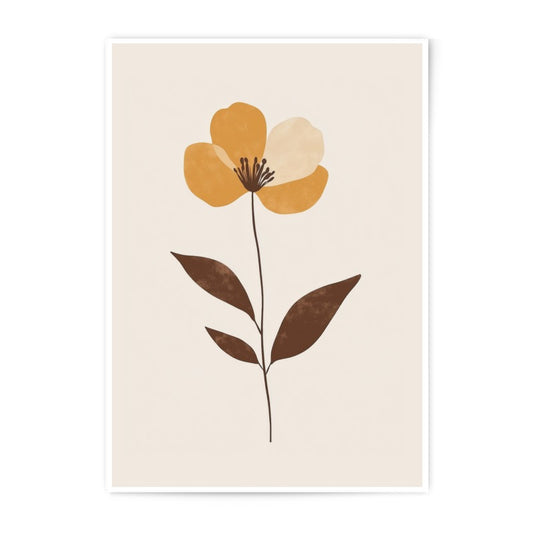 Minimalist Flower Photographic Print, Botanical Art Print, Floral Wall Decor, Abstract Flower Art, Modern Home Decor, Neutral Color Art - Tawshia
