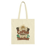 Half Coffee Half Teacher Tote Bag, Teacher Gift Tote, Funny Teacher Tote, Book Coffee Pencil Design Tote Bag, Teacher Appreciation Gift - Tawshia