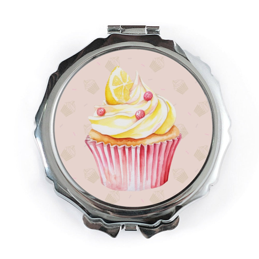 Lemon Cupcake Mirror, Cute Pocket Mirror, Dessert Lover Gift, Unique Makeup Mirror, Travel Mirror, Birthday Gift Idea, Gift for Her - Tawshia