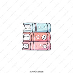 Stacked Books Pocket Mirror, Cute Books, Kawaii Mirror, Reading Lover Gift, Student Mirror, Novel Fan Mirror, Unique Handbag Mirror - Tawshia