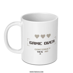 Game Over Continue Yes No Design Coffee Mug product type