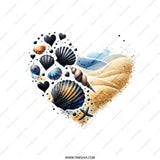 Seashell Heart Tote Bag, Beach Lover Gift, Ocean Theme Bag, Coastal Art Tote, Unique Heart Design, Nautical Tote, Stylish Beach Bag - Tawshia