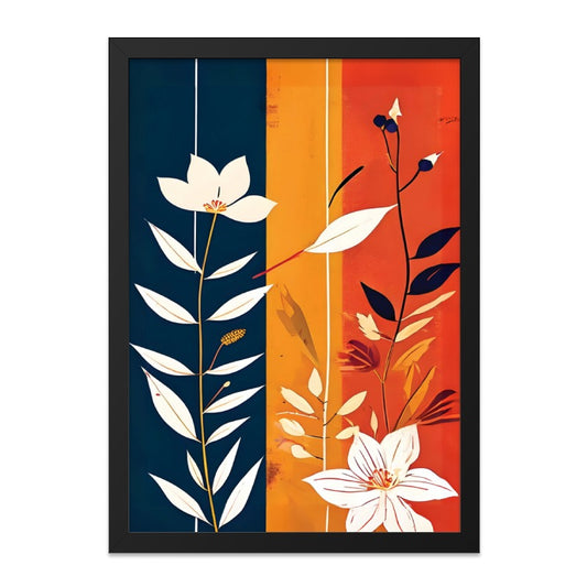 Floral Wall Art, Botanical Print, Modern Home Decor, Flower Artwork, Abstract Floral Design, Colorful Wall Decor, Vertical Stripes Art - Tawshia