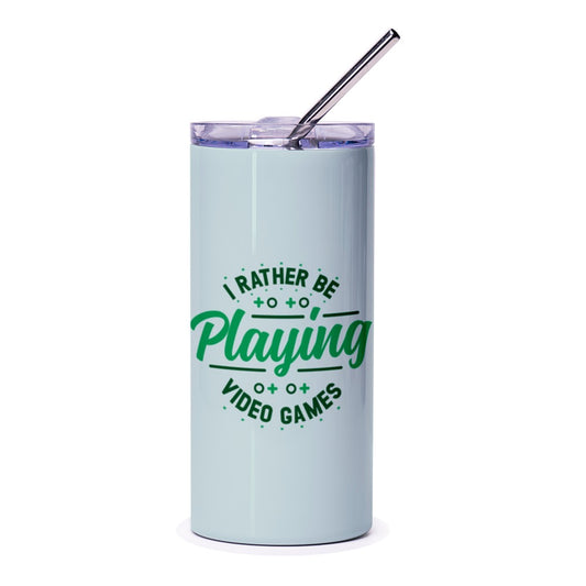 Video Game Tumbler, Gamer Gift Idea, I Rather Be Playing, Gift for Gamers, Unique Tumbler, Gaming Accessory, Gaming Tumbler, Novelty Tumbler - Tawshia
