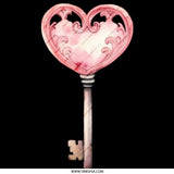 Heart Key Pinback Button, Watercolor Love Key Button, Romantic Gift Pin, Unique Heart Key Pinback Button, Heart Button, Key Button - Tawshia