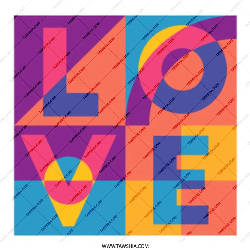 Colorful Love Block Print Decorative Art product type