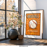 Baseball Tournament Wall Art, Sports Decor, Baseball Poster, Baseball Gift, Sports Fan Art, Kids Room Art, Man Cave Art (137) - Tawshia