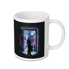 Child Looking at Cosmic Portal of New Dimensions Mug product