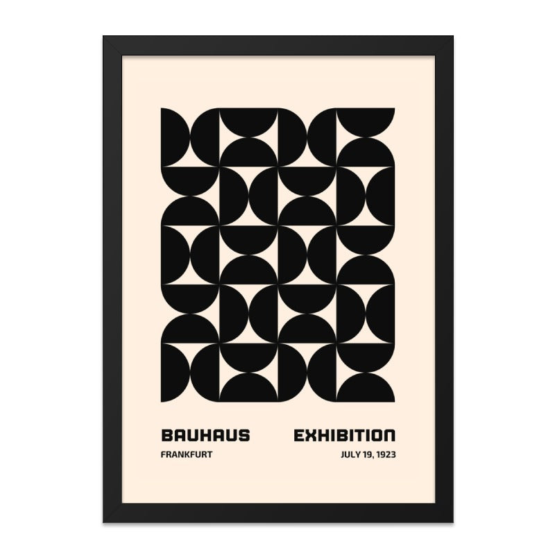 Bauhaus Exhibition Wall Art, 1923 Art Print, Geometric Wall Decor, Mid Century Modern Poster, Abstract Art, Black and White Wall Art - Tawshia