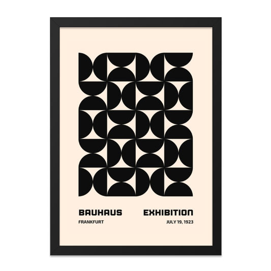 Bauhaus Exhibition Wall Art, 1923 Art Print, Geometric Wall Decor, Mid Century Modern Poster, Abstract Art, Black and White Wall Art - Tawshia