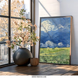 Wheatfield under Clouded Sky Wall Art, Van Gogh Painting Print, Landscape Wall Decor, Impressionist Art, Fine Art Print, Famous Paintings - Tawshia