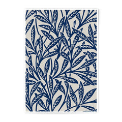 Indigo Botanical Photographic Print, Leaf Pattern Wall Art, Elegant Home Decor, Nature Inspired Art, Blue Botanical Print - Tawshia