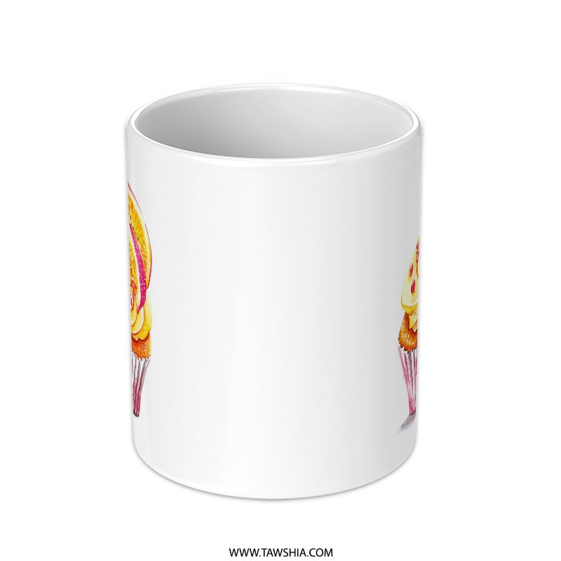 Watercolor Cupcake Mug, Fruity Dessert Coffee Cup, Food Lover Gift, Unique Cup, Artistic Mug, Cupcake Art Mug, Kitchen Decor, Fun Mug - Tawshia