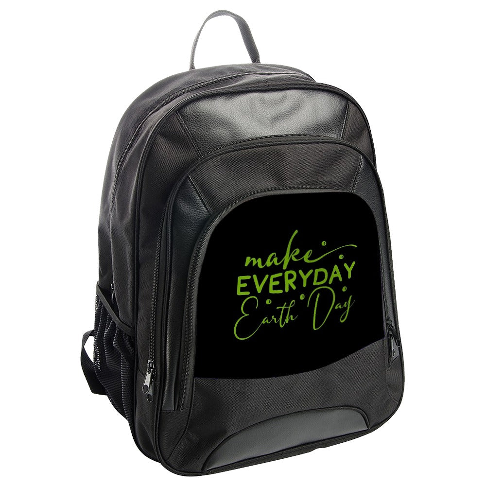 Everyday Earth Day Backpack, Earth Day Gift Idea, Green Text Graphic Backpack, Eco Friendly Theme Bag, Earth Lover Backpack - Tawshia