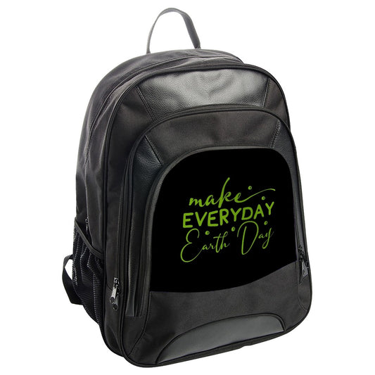 Everyday Earth Day Backpack, Earth Day Gift Idea, Green Text Graphic Backpack, Eco Friendly Theme Bag, Earth Lover Backpack - Tawshia