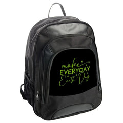 Everyday Earth Day Backpack, Earth Day Gift Idea, Green Text Graphic Backpack, Eco Friendly Theme Bag, Earth Lover Backpack - Tawshia