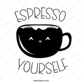 Espresso Yourself Mug, Coffee Lover Gift, Funny Coffee Mug, Cute Coffee Mug, Coffee Pun Gift, Motivational Mug, Unique Mug Design - Tawshia