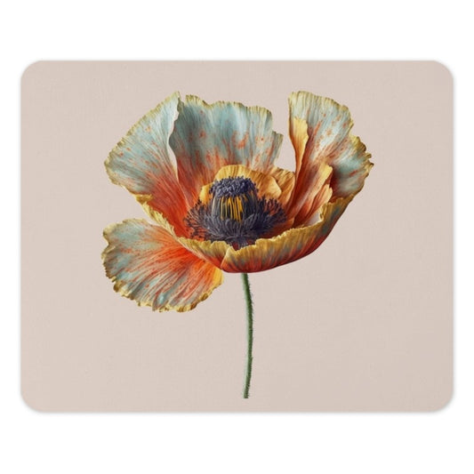 Poppy Flower Mouse Pad, Floral Desk Decor, Botanical Art Mousepad, Colorful Desk Accessory, Cute Office Gift, Office Decor Mousepad - Tawshia