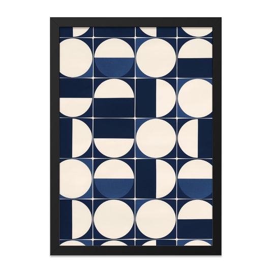 Geometric Wall Art, Navy Blue and White Circles, Modern Print, Abstract Home Decor, Minimalist Art, Unique Gift, Wall Decor (136 chars) - Tawshia