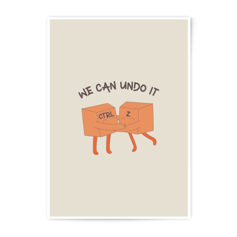 Ctrl Z Photographic Prints, Funny Computer Art Print, We Can Undo It, Programmer Gift, Office Wall Decor, Geeky Home Decor, Prints - Tawshia