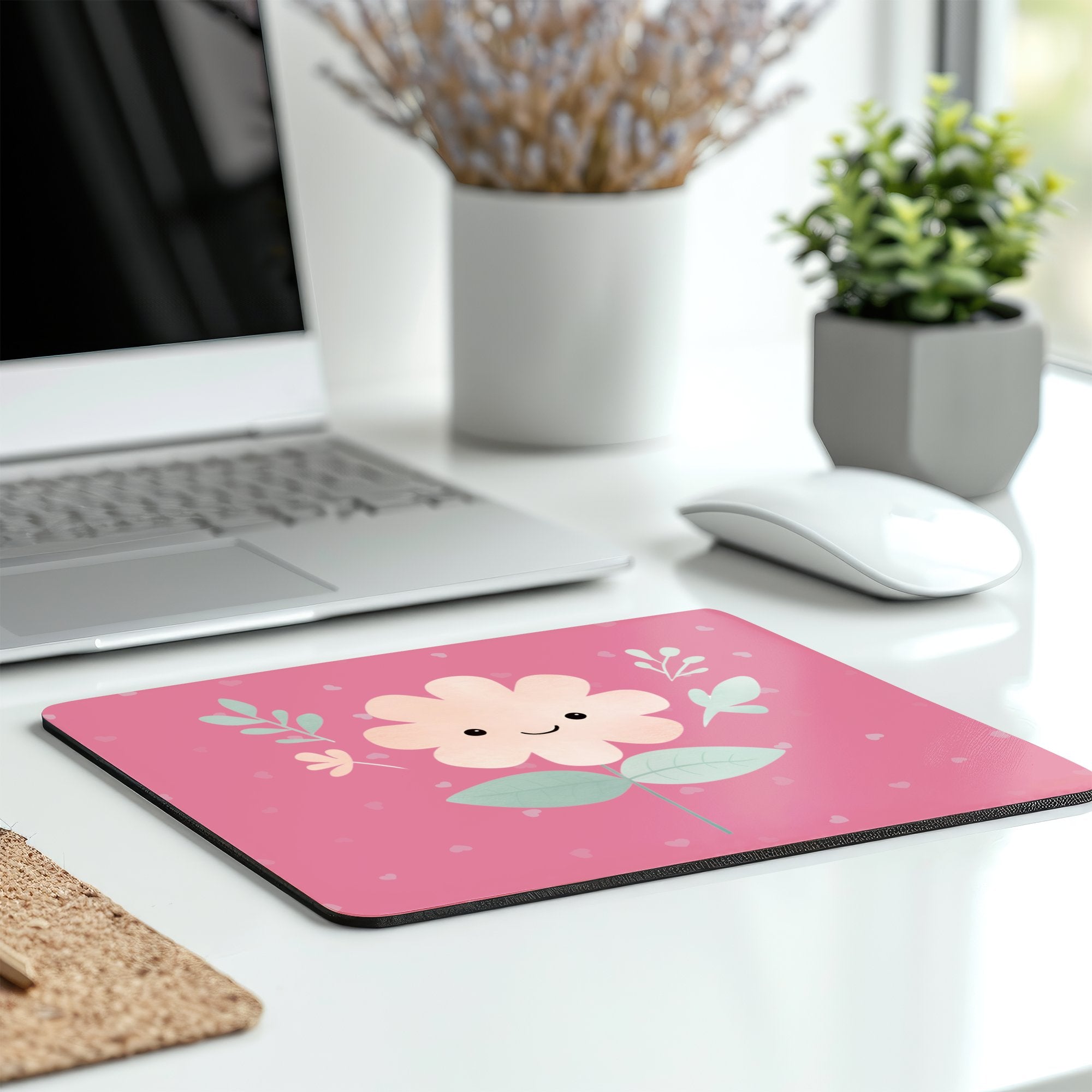 Pink Cute Flower Design Mouse Pad Product Type