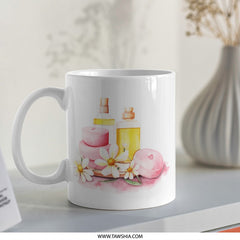 Spa Day Mug, Relaxation Gift, Self Care Mug, Watercolor Spa, Floral Mug, Spa Lover Gift, Aesthetic Mug, Coffee Mug, Tea Mug, Cozy Mug - Tawshia