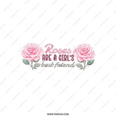 Roses are a Girls Best Friend Pillow, Floral Pillow, Pink Roses Pillow, Decorative Pillow, Flower Pillow, Girls Room Decor - Tawshia