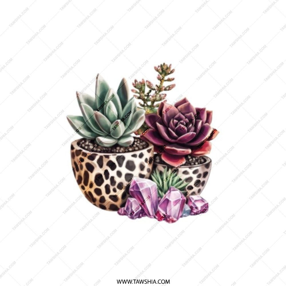 Succulent Pocket Mirror, Trendy Makeup Mirror, Cute Handbag Mirror, Plant Lover Gift, Stylish Portable Mirror, Crystal Pocket Mirror - Tawshia