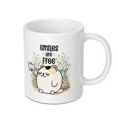 Smiles Are Free Cat Print Mug Cute Cat Lovers product type