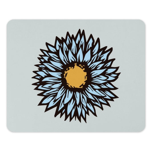 Blue Sunflower Mouse Pad, Floral Design, Cute Desk Accessory, Flower Lover Gift, Aesthetic Mousepad, Cool Computer Mat, Office Decor - Tawshia