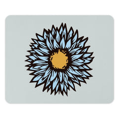 Blue Sunflower Mouse Pad, Floral Design, Cute Desk Accessory, Flower Lover Gift, Aesthetic Mousepad, Cool Computer Mat, Office Decor - Tawshia