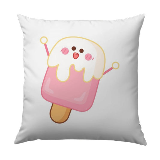 Cute Ice Cream Pillow, Kawaii Popsicle Throw Pillow, Pink Dessert Cushion, Food Lover Gift, Sweet Treat Decor, Children's Room Pillow - Tawshia