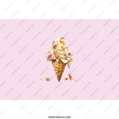 Floral Ice Cream Tumbler, Cute Tumbler, Flower Tumbler, Ice Cream Lover Gift, Unique Tumbler, Gift for Her, Aesthetic Tumbler - Tawshia
