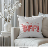 BFF Pillow, Best Friends Forever, Heart Pillow, Friendship Decor, Cute Pillow, Gift for Bestie, Valentine Pillow, Room Decor - Tawshia