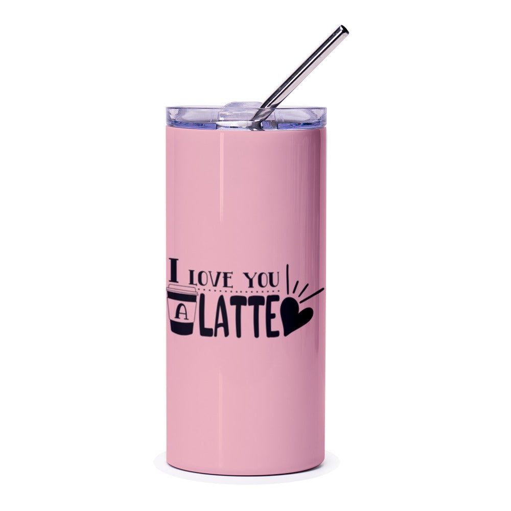 I Love You A Latte Tumbler, Coffee Lover Gift, Latte Art, Coffee Tumbler, Stainless Steel Tumbler, Drinkware, Gift for Her, Cafe Drink - Tawshia