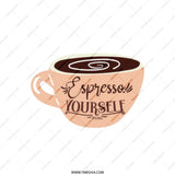 Espresso Yourself Tote Bag, Coffee Lover Gift, Funny Coffee Bag, Coffee Quote Tote Bag, Caffeine Addict, Coffee Lover, Cafe Tote - Tawshia