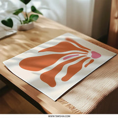 Abstract Orange Photographic Print, Modern Wall Art, Trendy Home Decor, Bohemian Style, Unique Design - Tawshia